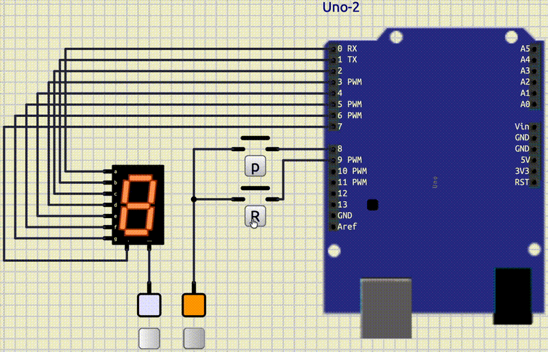 Arduino 7-segment counter pause reverse