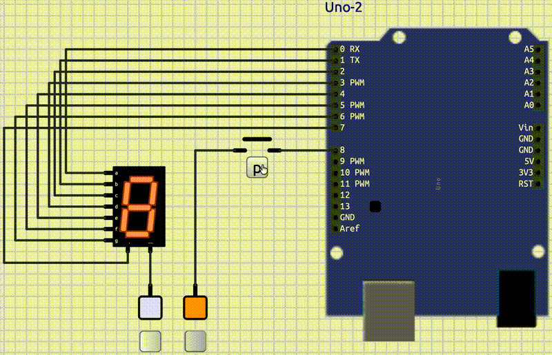 Arduino 7-segment counter pause