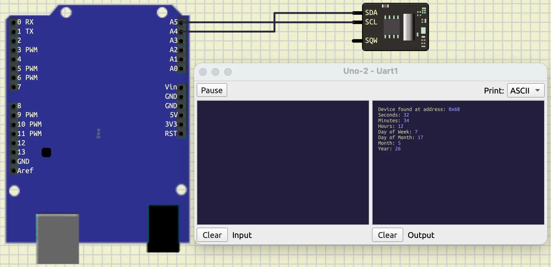 Clock output read 7 registers